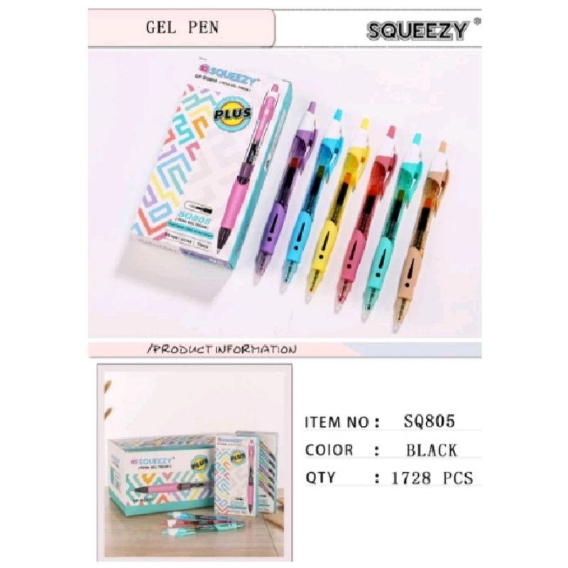 

(1 Pcs) Pulpen Cetek Squeezy 0.5mm Hitam