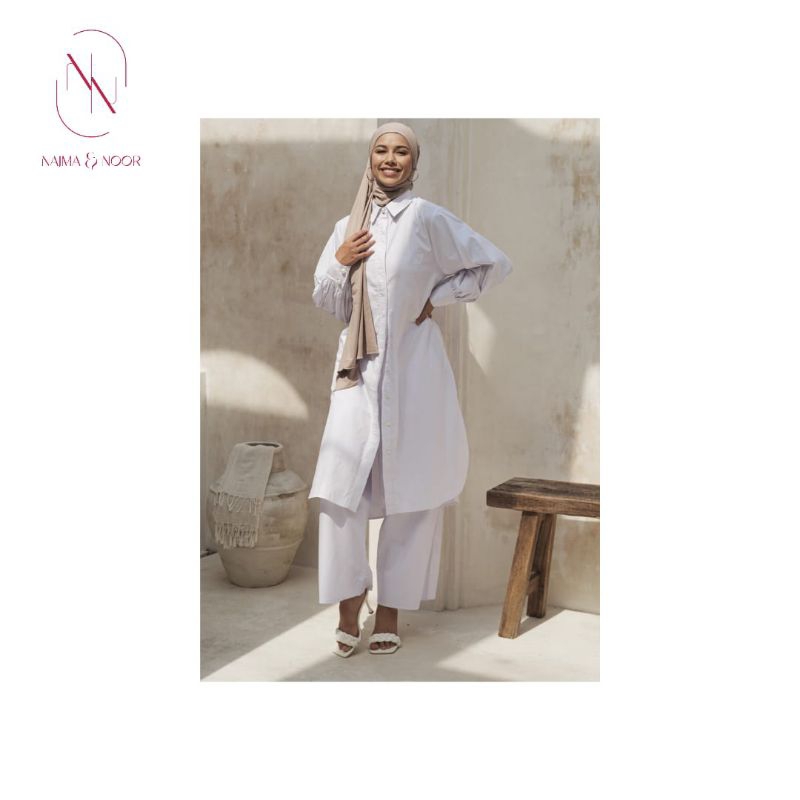 Najma & Noor Shirt Dress White