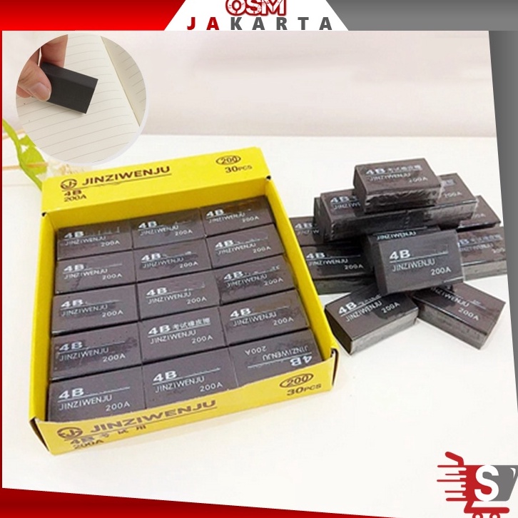 

Terbatas OSM JKT S573 1 Pack Penghapus Hitam Isi 3pcs Penghapus Pensil Hitam Alat Tulis Kerja Penghapus Hitam