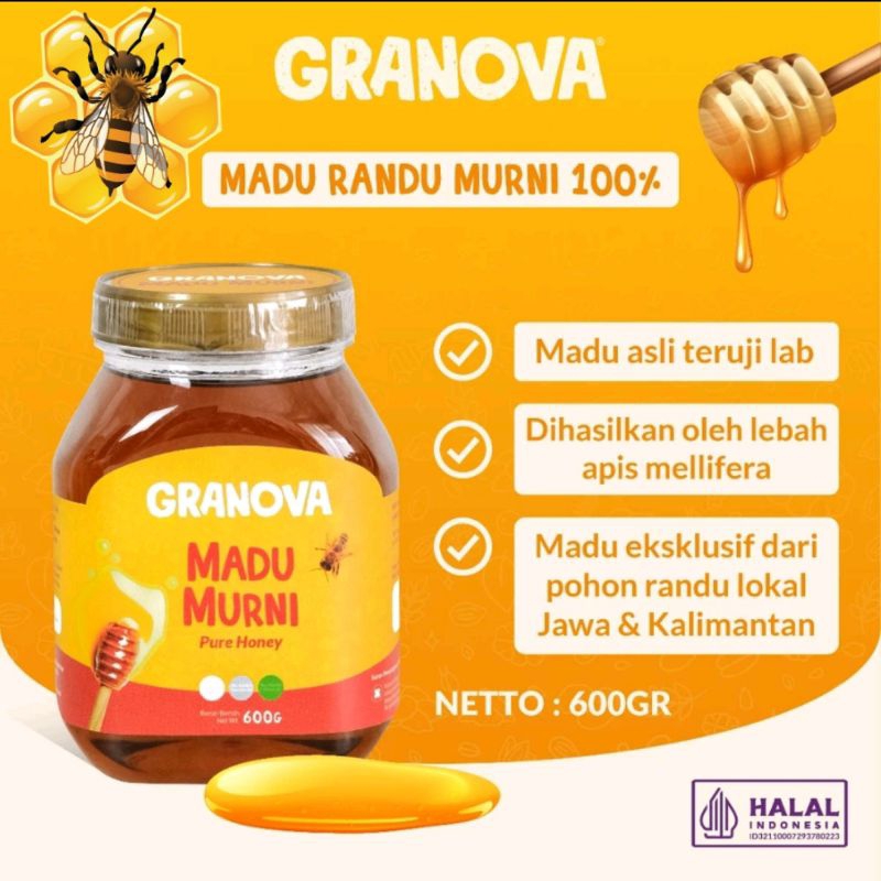 

Madu Asli 100% - Madu Murni Randu Granova 600 gram - Sehat, Natural (100% Pure Honey)