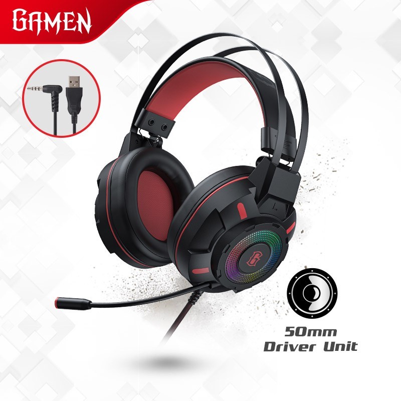 Gamen Headset Gamen GH1600 Headset Gaming Headphone Gamen GH-1600 No Latency Noise Reduction Design