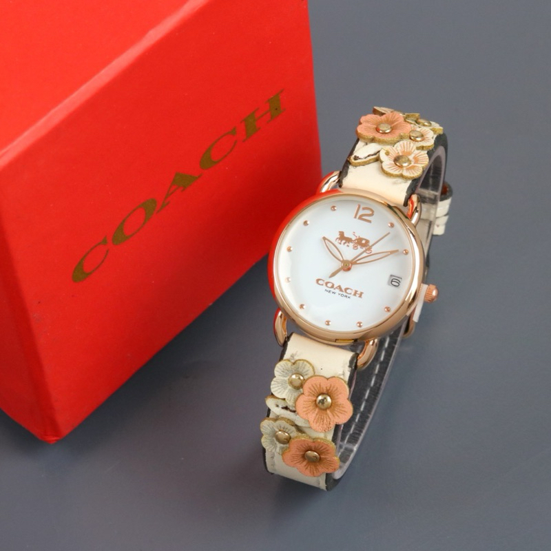 ( BISA COD ) Jam Tangan Wanita COACH Tali Kulit Tanggal Aktif Jam Tangan Fashion Cewek