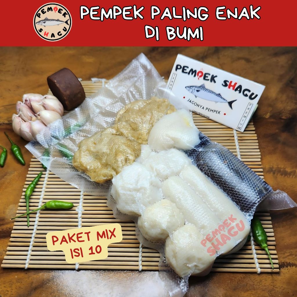 

10 PCS PEMPEK MIX - PEMPEK IKAN TENGGIRI + CUKO