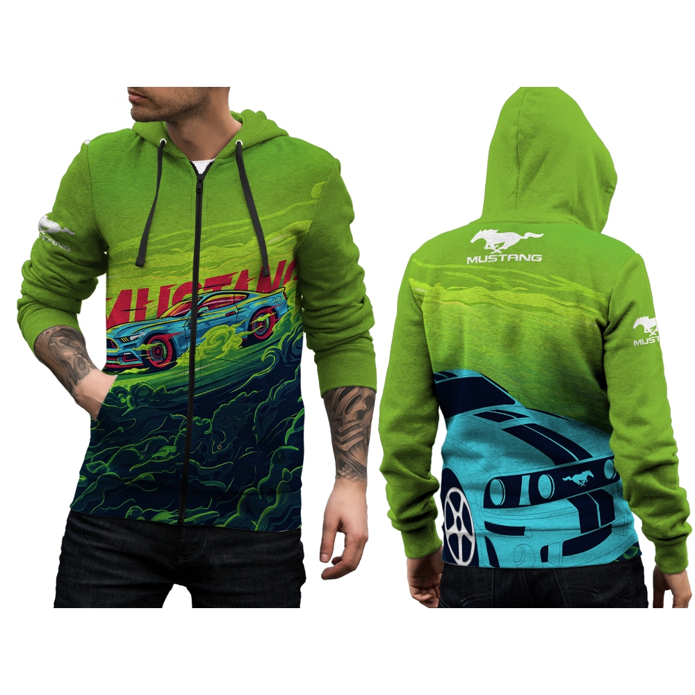 Asisa - Jaket Hoodie Dan Bomber FORD MUSTANG Pria Dewasa | Printing Sublime