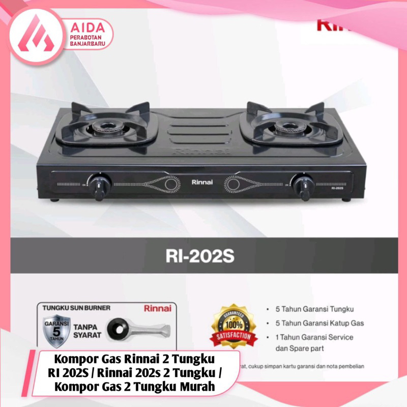 Kompor Gas Rinnai 2 Tungku RI 202S / Rinnai 202s 2 Tungku / Kompor Gas 2 Tungku Murah / RI 202S