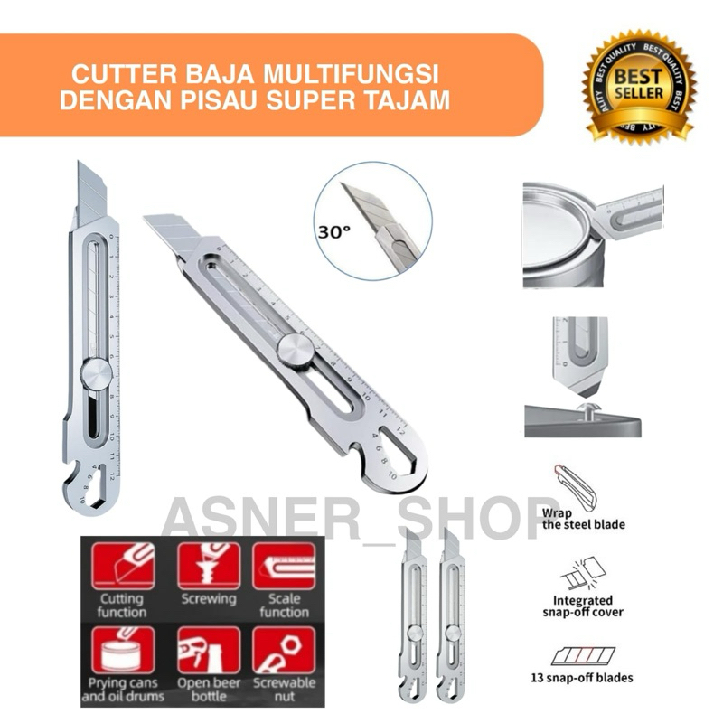 

Pisau Cutter Tajam Besar Kater Stainless Refill Multifungsi