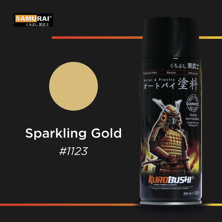 Cat pilox semprot samurai paint warna metalik sparkling gold 1123