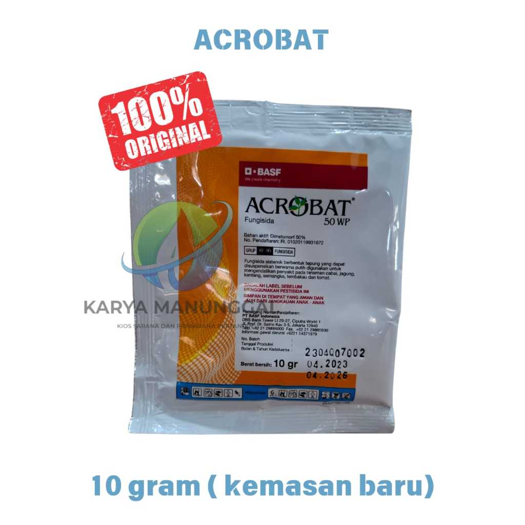 Acrobat 50 WP 10 gr Fungisida Sistemik Obat Jamur Antraknosa Embun Bulu Busuk Daun Pembasmi Hama Tan