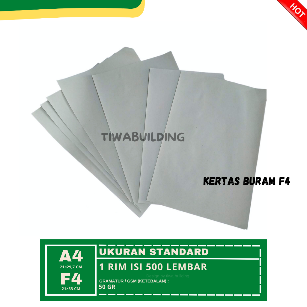 

KERTAS BURAM / KERTAS KORAN F4 1 RIM ISI 500 LEMBAR