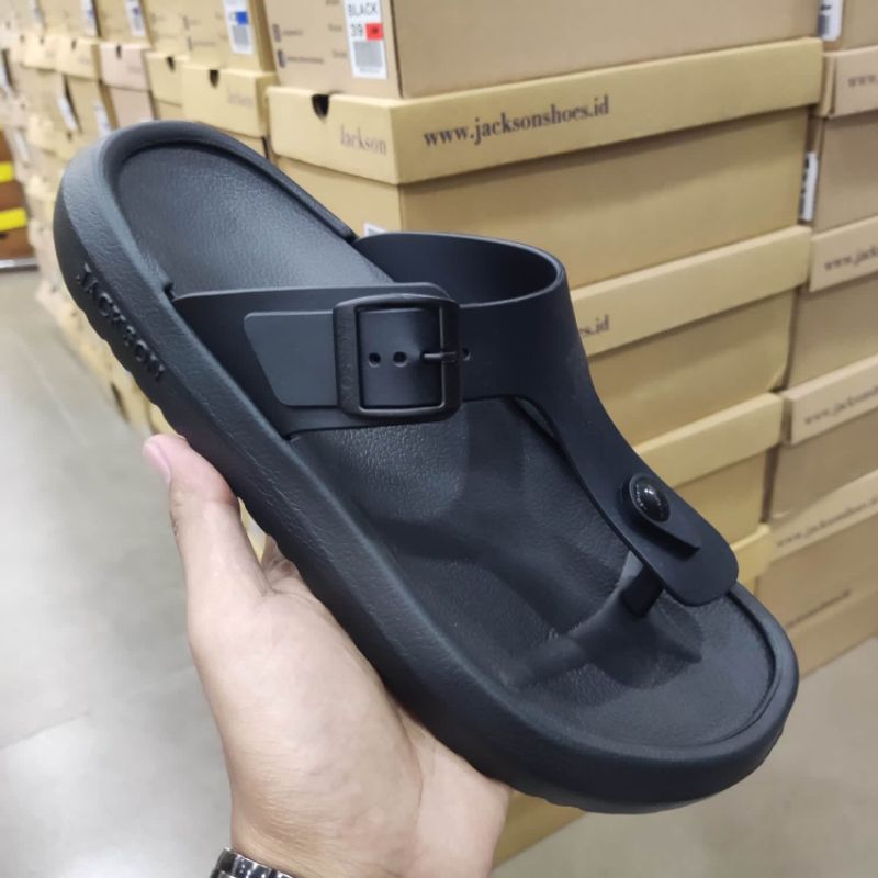JACKSON ORIGINAL❗Sandal Phylon Jepit Black Pria/Wanita (UNISEX)