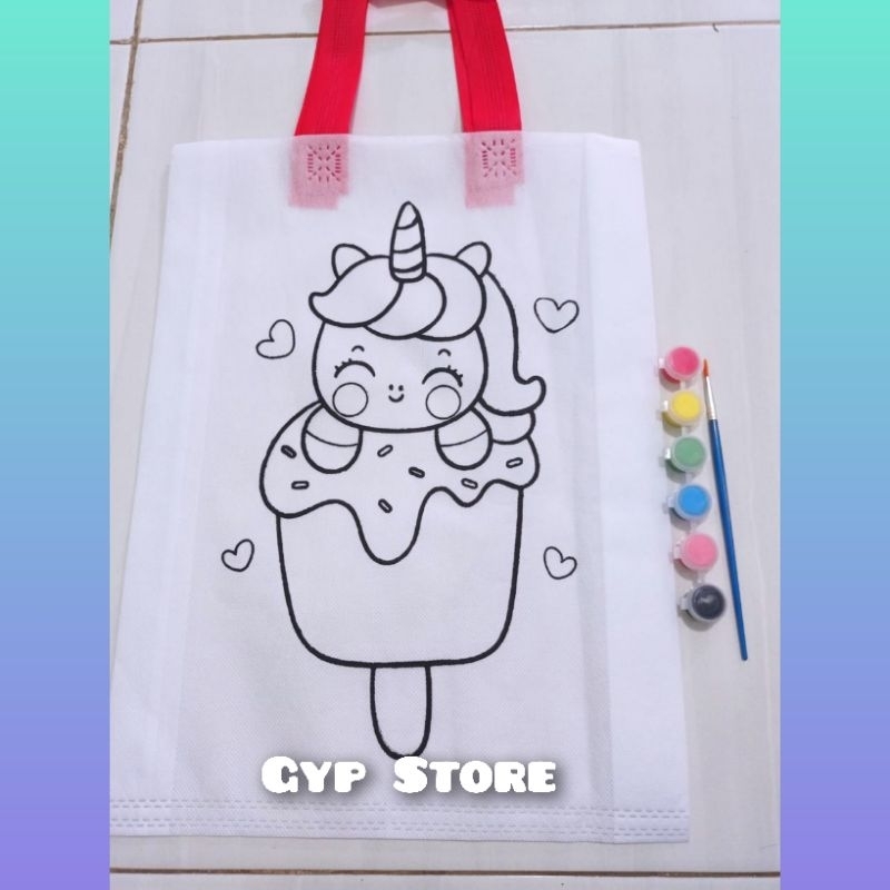 

Paket Mewarnai Tas Spunboand set Lengkap dengan Kuas dan cat / Gyp Store