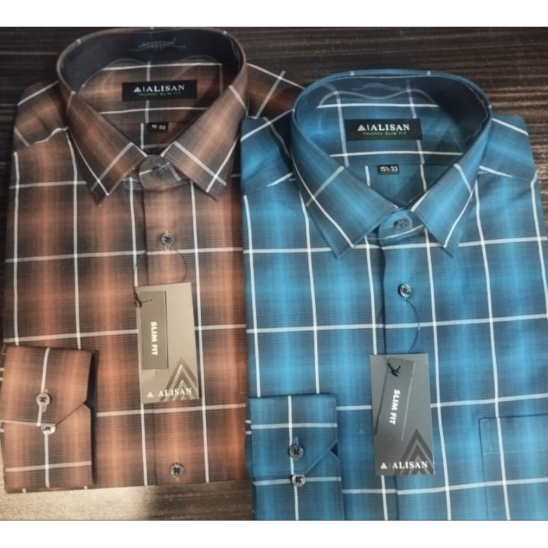 Alisan Kemeja Kotak Kotak Lengan Panjang