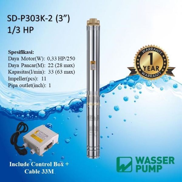 Pompa Sumur Bor/Pompa Satelit/Submersible Pump 3 Inch Merk Wasser Pump