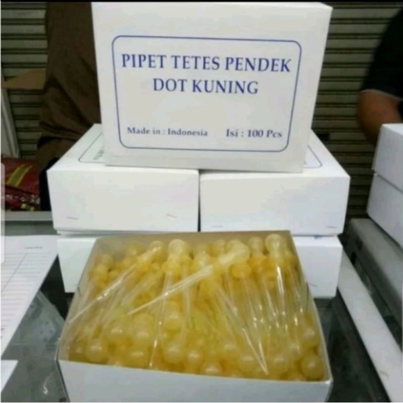 Pipet tetes kaca ( kuning )