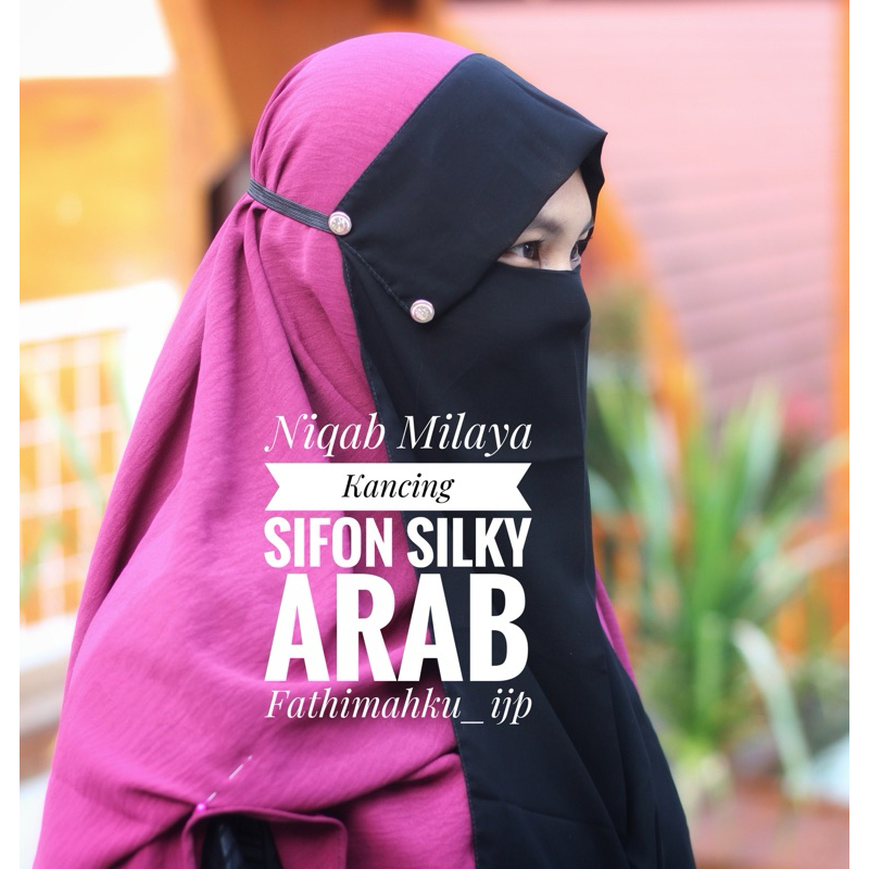 Niqab Arumi Kancing/Cadar Poni Milaya Kancing/New Niqab Siffon Arab