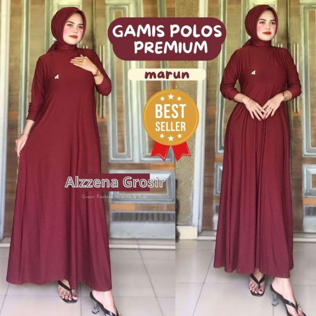 GAMIS JERSEY POLOS SUPER JUMBO XXXL (LD 120 PJ 135) BAHAN JERSEY TEBAL FASHION MUSLIMAH BAJU GAMIS W
