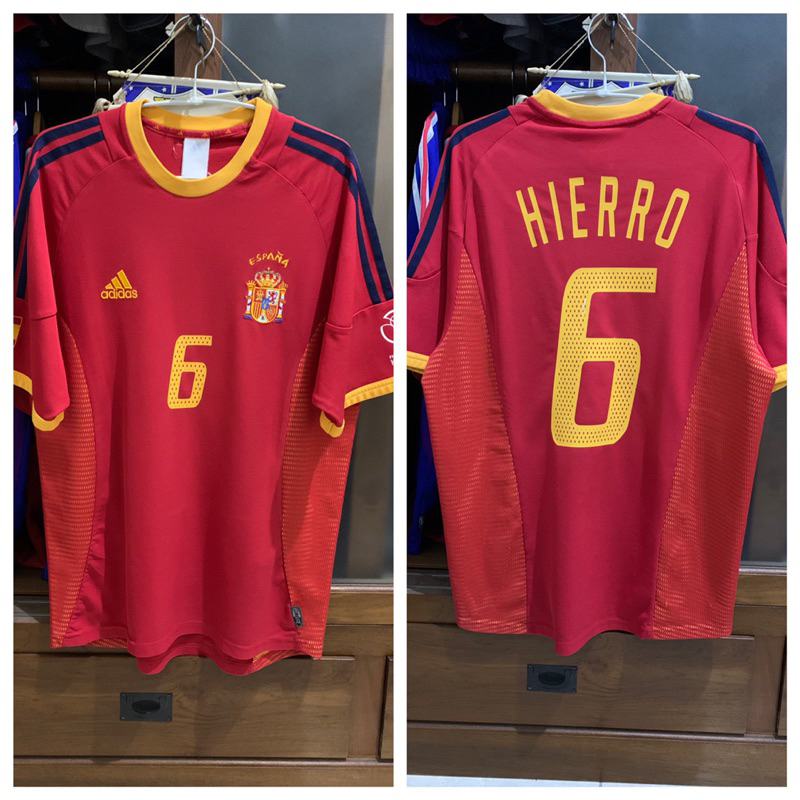 Jersey Baju Bola Spanyol Spain Home 2002 HIERRO Original Vintage Size M