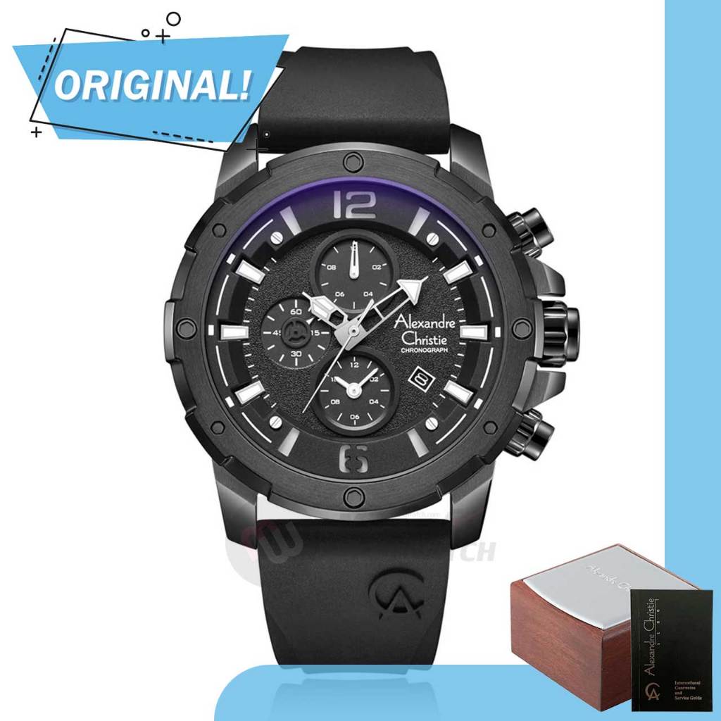 Jam Tangan Pria Analog Alexandre Christie 6410MC AC6410 AC 6410 MC 6410 MCRIPBA Original Garansi Res