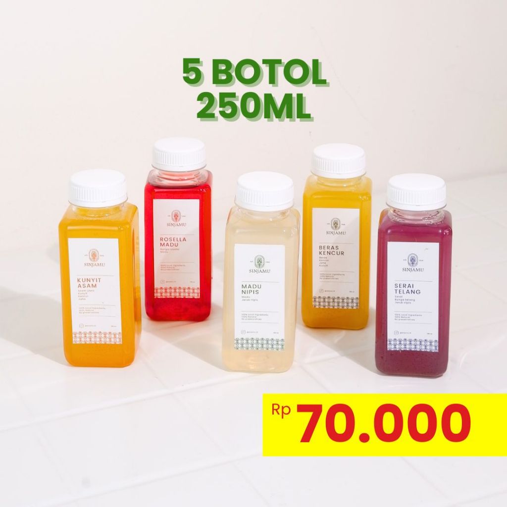 

Paket 5 Botol Sinjamu 250 ML - Jamu Sehat Anti Pahit - Minuman Kesehatan