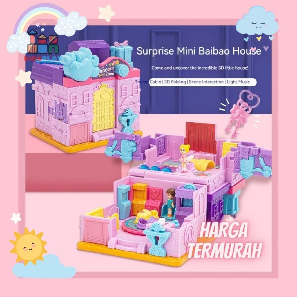 SALE Surprise Doll House Mainan Rumah Rumahan Boneka Mainan Rumah Boneka Mainan Anak Perempuan