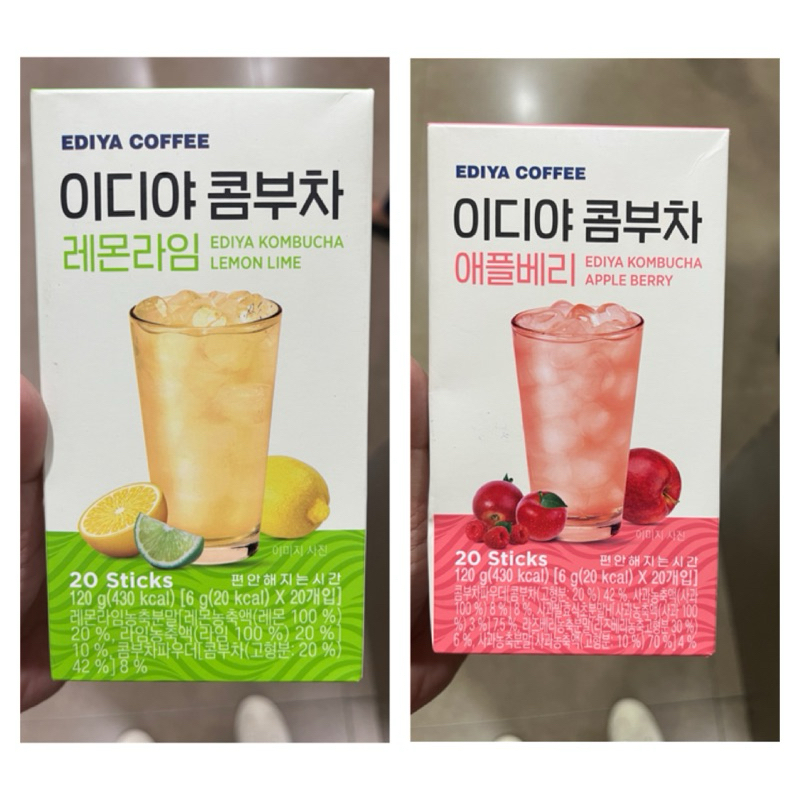 

EDIYA Kombucha Apple Berry/Lemon Lime Minuman Kemasan asli Korea - 1 box isi 20stick