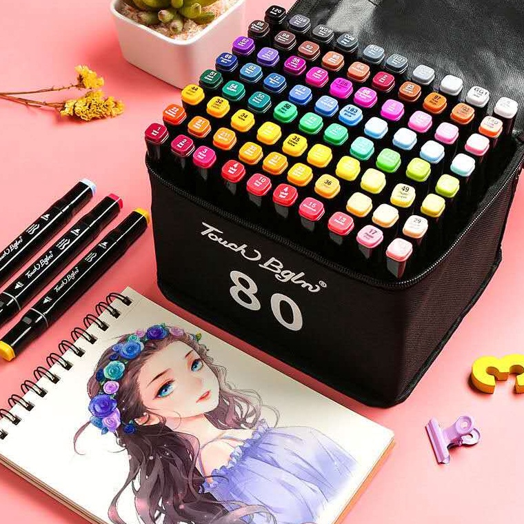 

KODE E4K 12Warna Aimilo Spidol Warna Warni 1 Set Sketch Marker 2 Tip Touch MarkerWarna Stabilo Touch