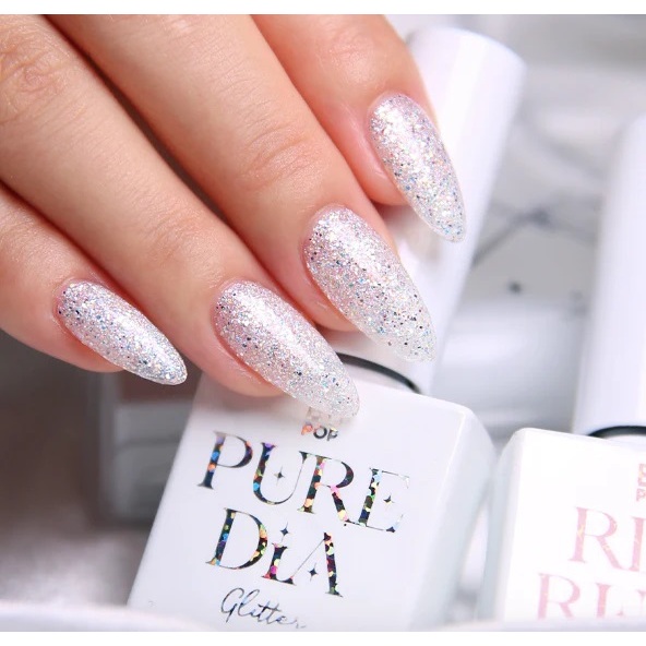 NEW DIAMI BBPOP PURE DIA/KUTEK GEL GLITTER WHITE/NAIL GEL POLISH NAILART