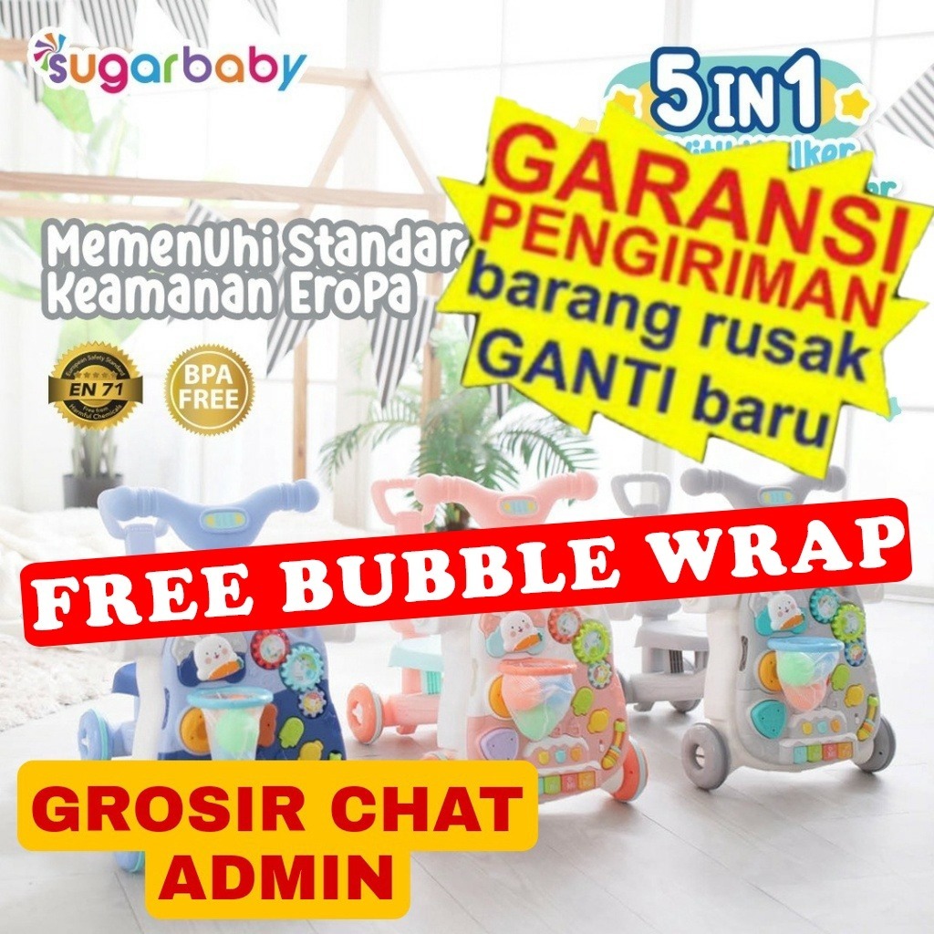 READY BANDUNG SUGAR BABY SUGARBABY 5in1 Activity Walker, Ride-On and Scooter/Push walker/2IN1 2 IN 1