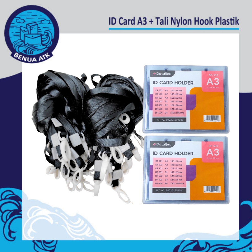 

KODE S75T Bundling ID Card A3 Tali Nylon Hook Plastik NYLKP