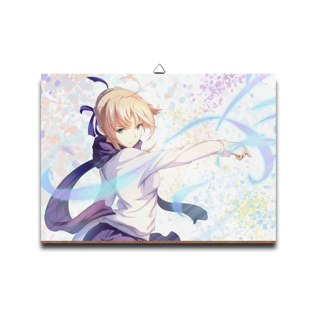 Poster dinding kayu animeCASUAL SABER-FATE SERIESmaterial MDF