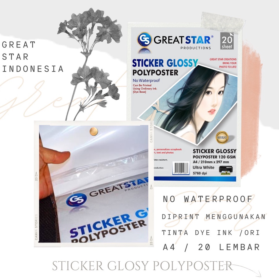 

KODE N13G Sticker Glosy Polyposter greatstar A42