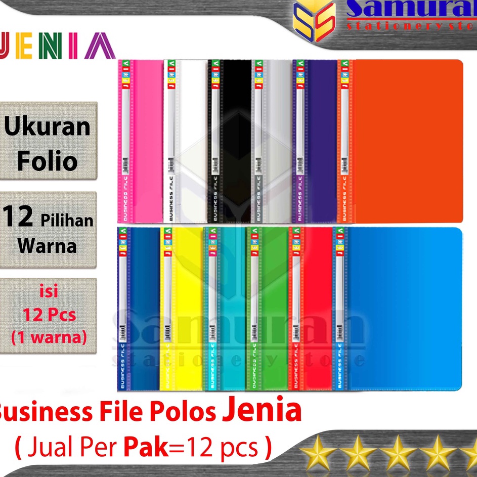 

Super deal Map Business File Polos Folio Jenia 1 pak isi 12 Pcs Map Bisnis File Acco Plastik F4 12 Pilihan Warna
