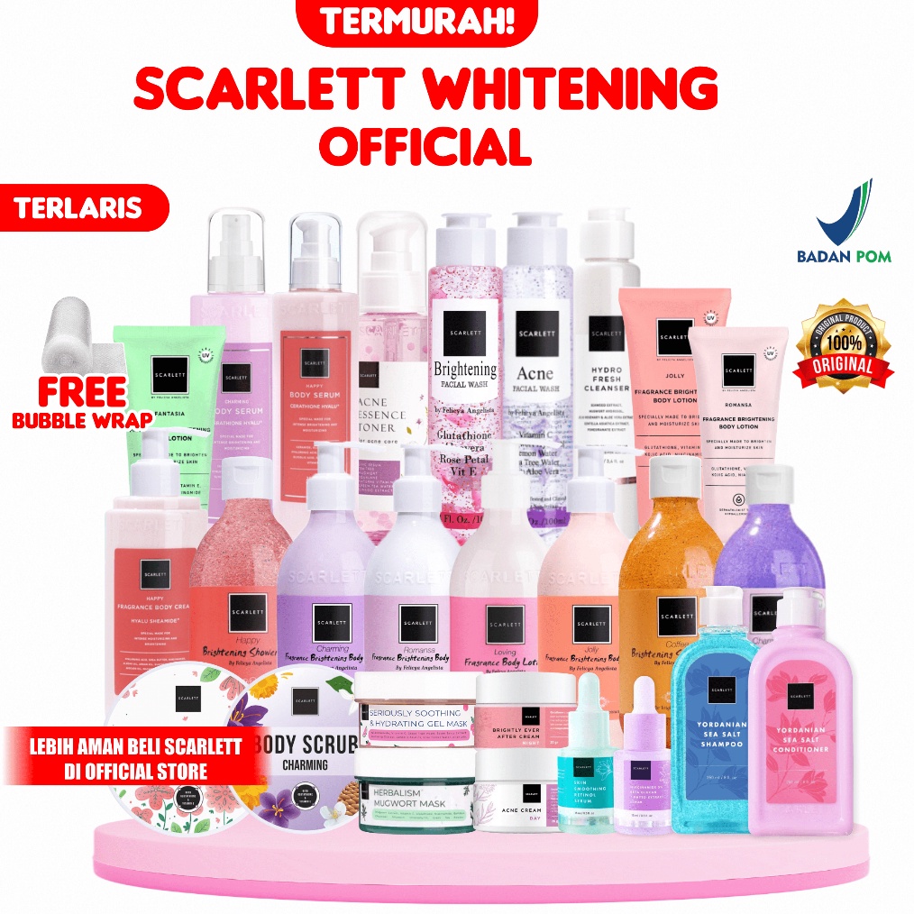 Scarlett Whitening Official SALE BPOM Paket Scarlet Serum Cream Hand Body Lotion Jolly Scrub Toner K
