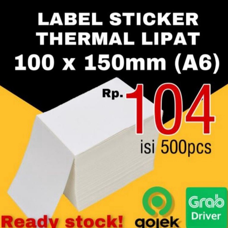 

Promo Sekarang KERTAS STICKER LABEL THERMAL LIPAT 1x15 BARCODE A6