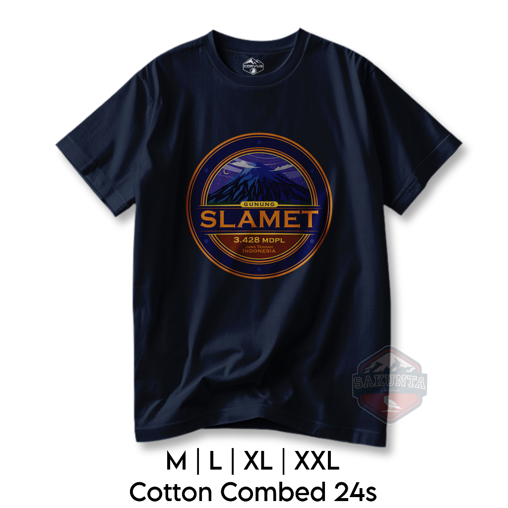 sakunta outdoor kaos pendaki gunung pria dan wanita Tshirt hikking camping gunung slamet logo gunung