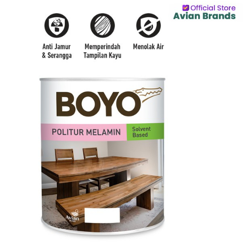 CAT PELITUR POLITUR PLITUR KAYU BOYO MELAMIN 1 LITER PINTU KURSI JENDELA MEJA ALMARI KUSEN KERAJINAN