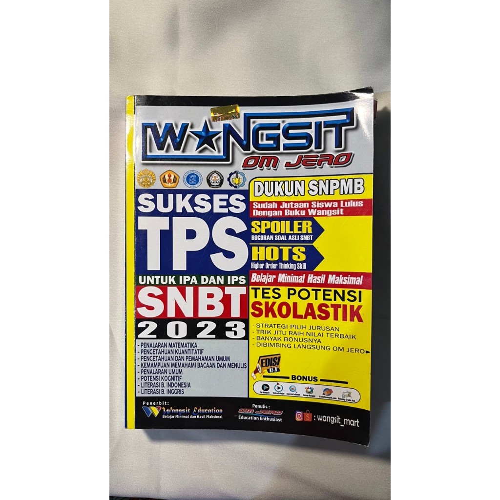 WANGSIT | THE KING | BUKU PTN | TPS | TKA | SNBT | UTBK | The King SNBT | Bedah Tuntas Soal & Materi