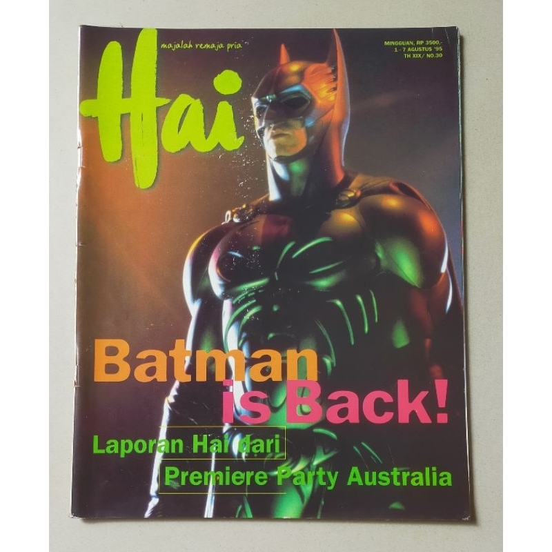 Majalah Hai 1 Agustus 1995 : Batman Forever - Gebrakan Emas Slank - Andy Liani