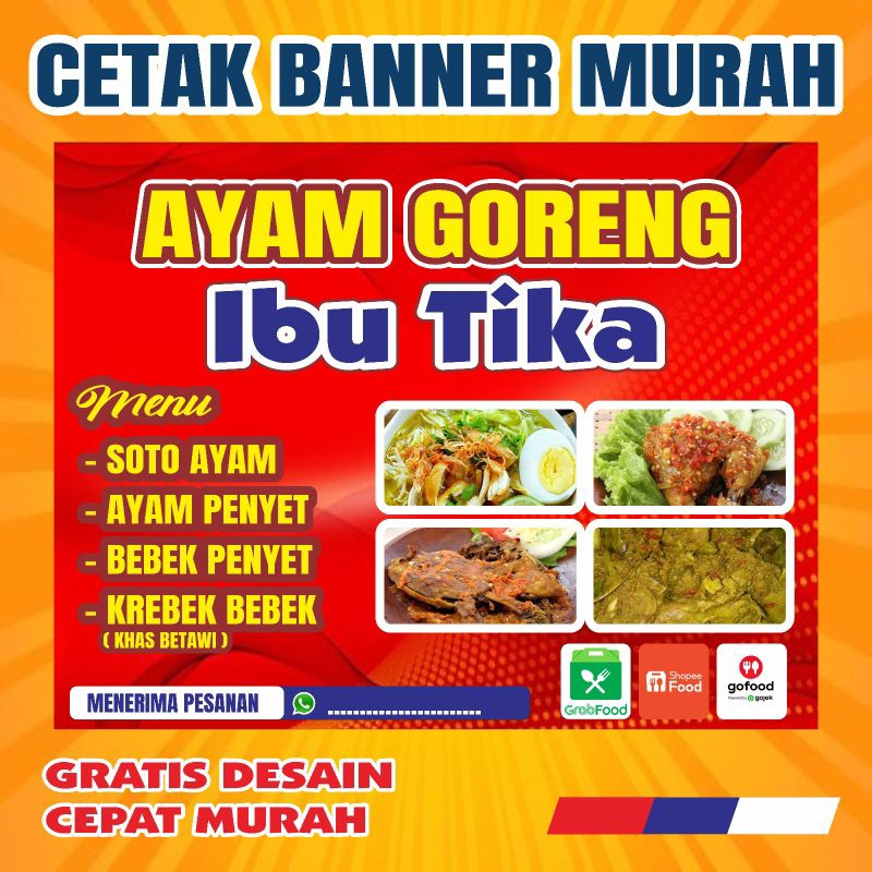 Cetak Banner Termurah, Cetak banner toko, rumah makan dan lainnya