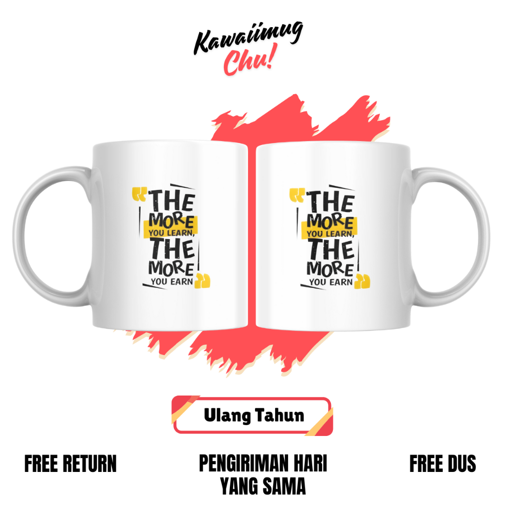 Cetak Mug Gelas Custom Design Bebas Foto / Gambar / Tulisan Kata Kata Hadiah Custom Murah