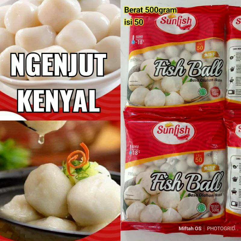 

bakso ikan sunfish 500gr isi 50/sunfish fish ball bakso ikan