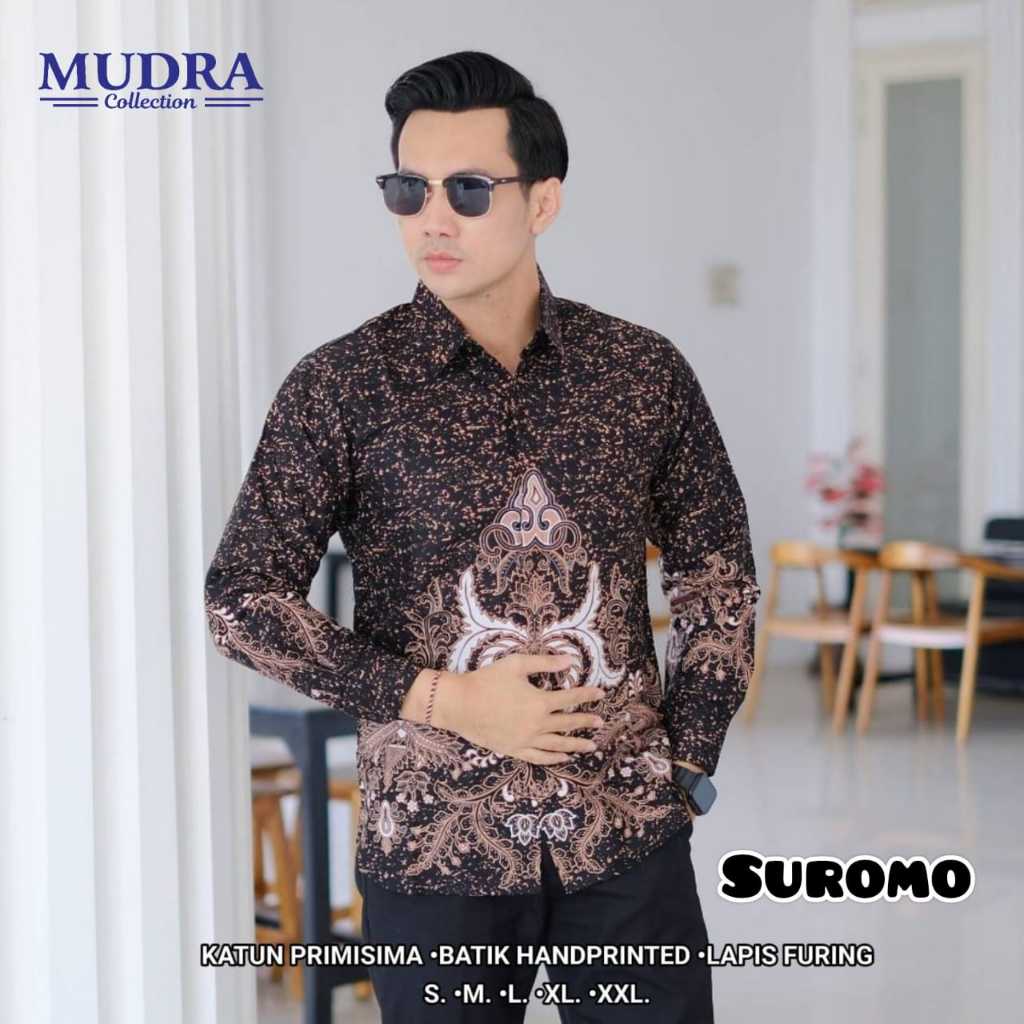 Batik Mudra Collection / Batik Pria Lengan Panjang / Batik Terbaru / Suromo / Mudra Hijab