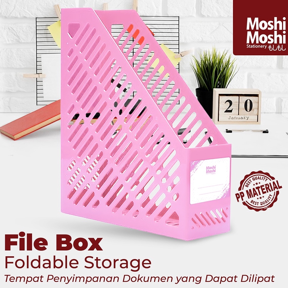 

PRODUK DSJZR File Box Moshi Foldable Storage Tempat Penyimpan Lipat Dokumen Kantor YYT
