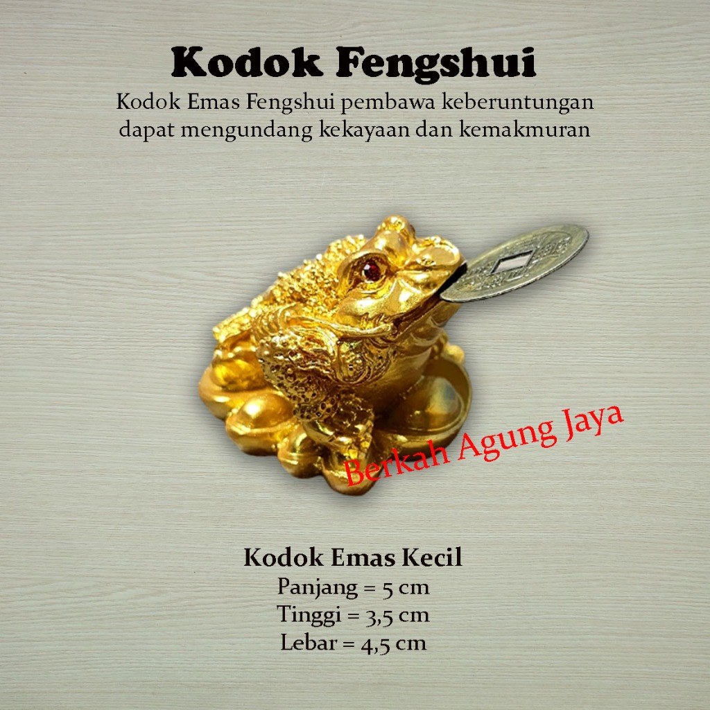 Kodok Fengshui / Kodok Emas Kaki Tiga ukuran 5 cm
