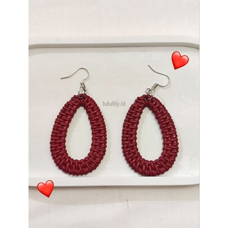 Bohemian Maroon Earrings / Anting Bohemian / Anting Korea / Anting Besar Lucu / Anting Pesta / Antin