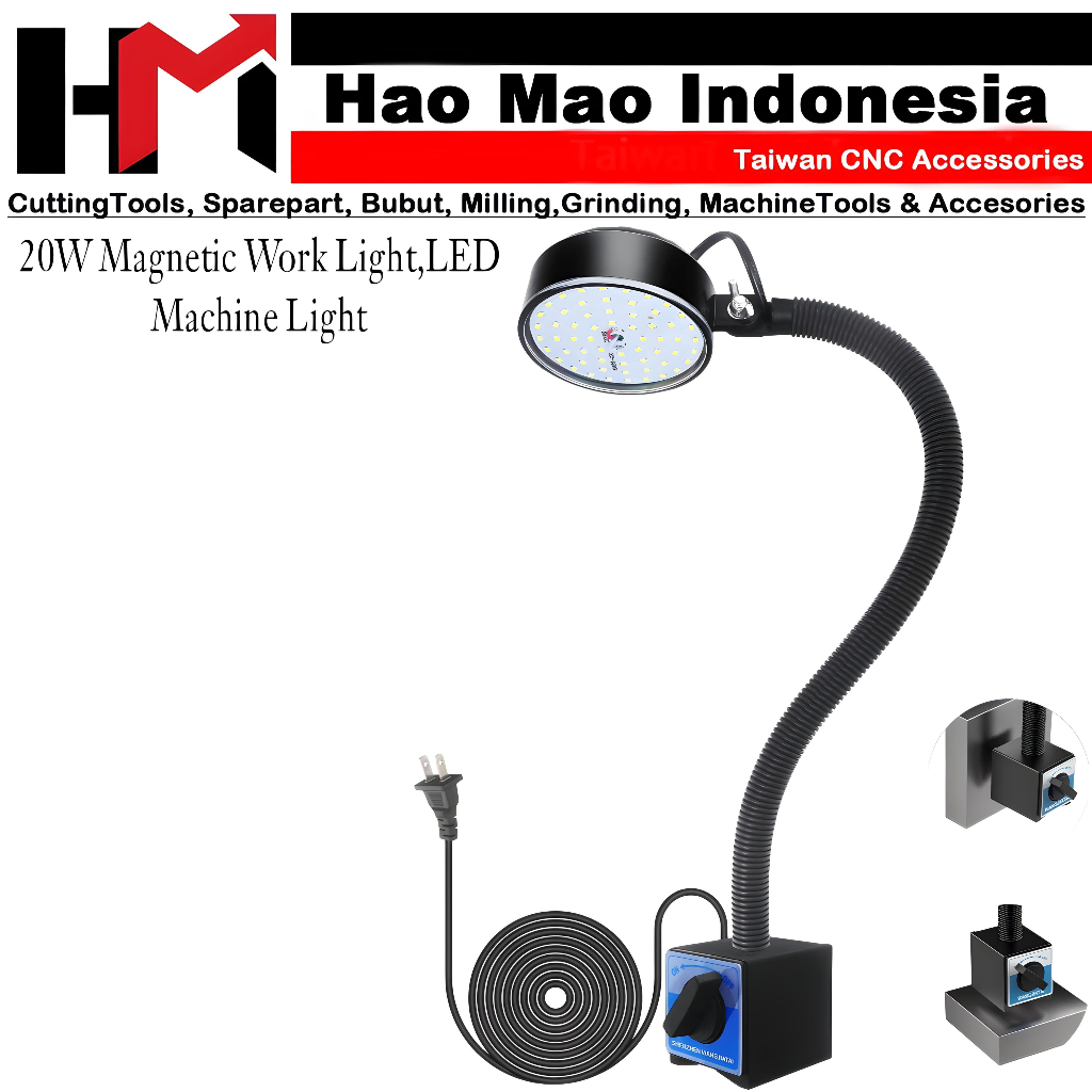 Magnetic Base Lamp LED 300MM| Lampu Kerja Magnetic 20W