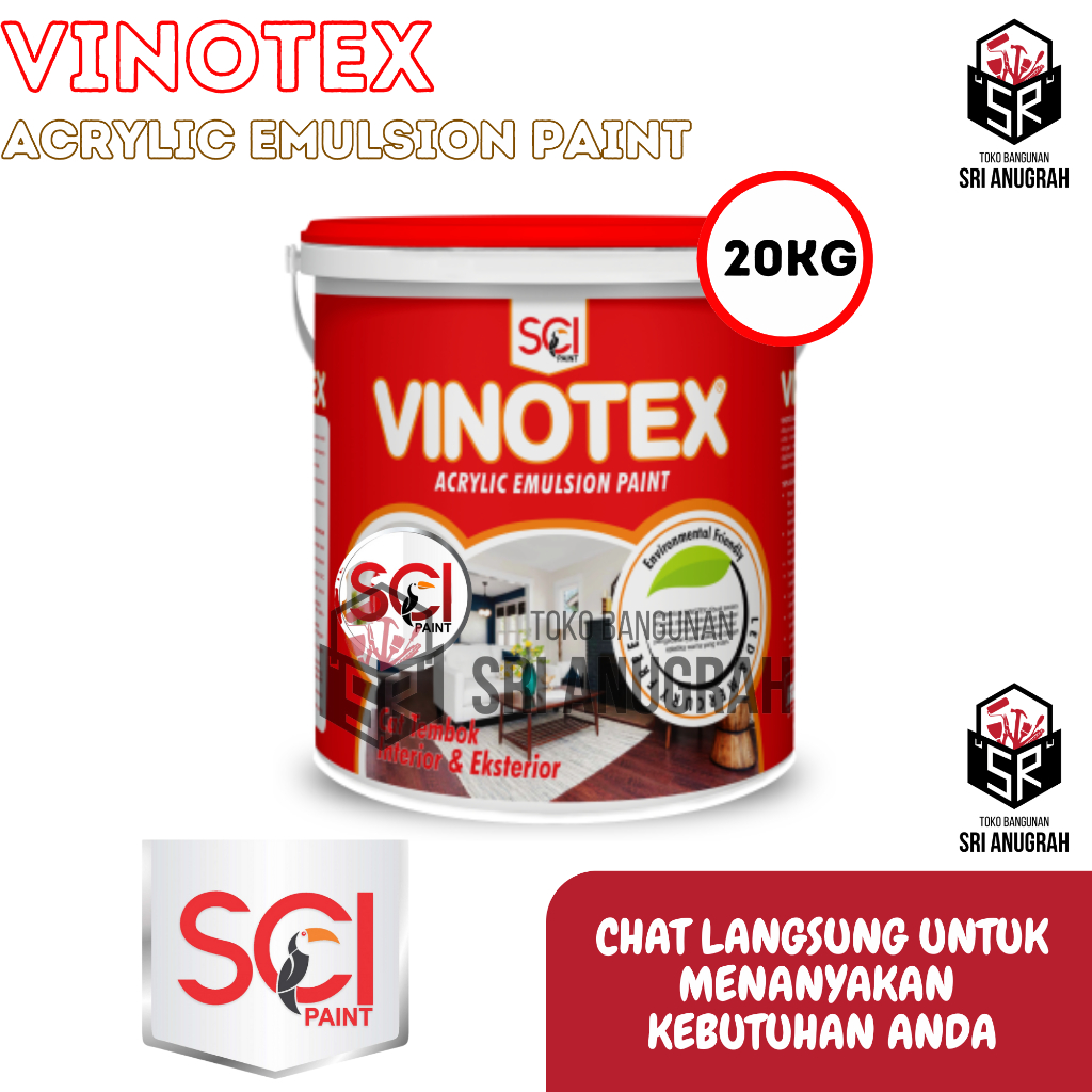 VINOTEX Cat Tembok BANTING HARGA Acrylic Emulsion Paint 20KG