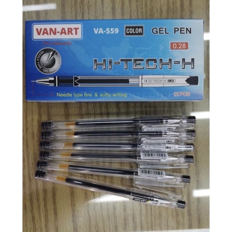 

PRODUK EEGRM Harga 12 pc Bolpen Hi tech HITAM VA559 1 Kotak isi 12 pcs gel pen 28 MWB