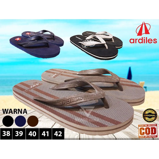 Ardiles sandal flat jepit karet anti air lentur casual kasual murah pria dewasa original