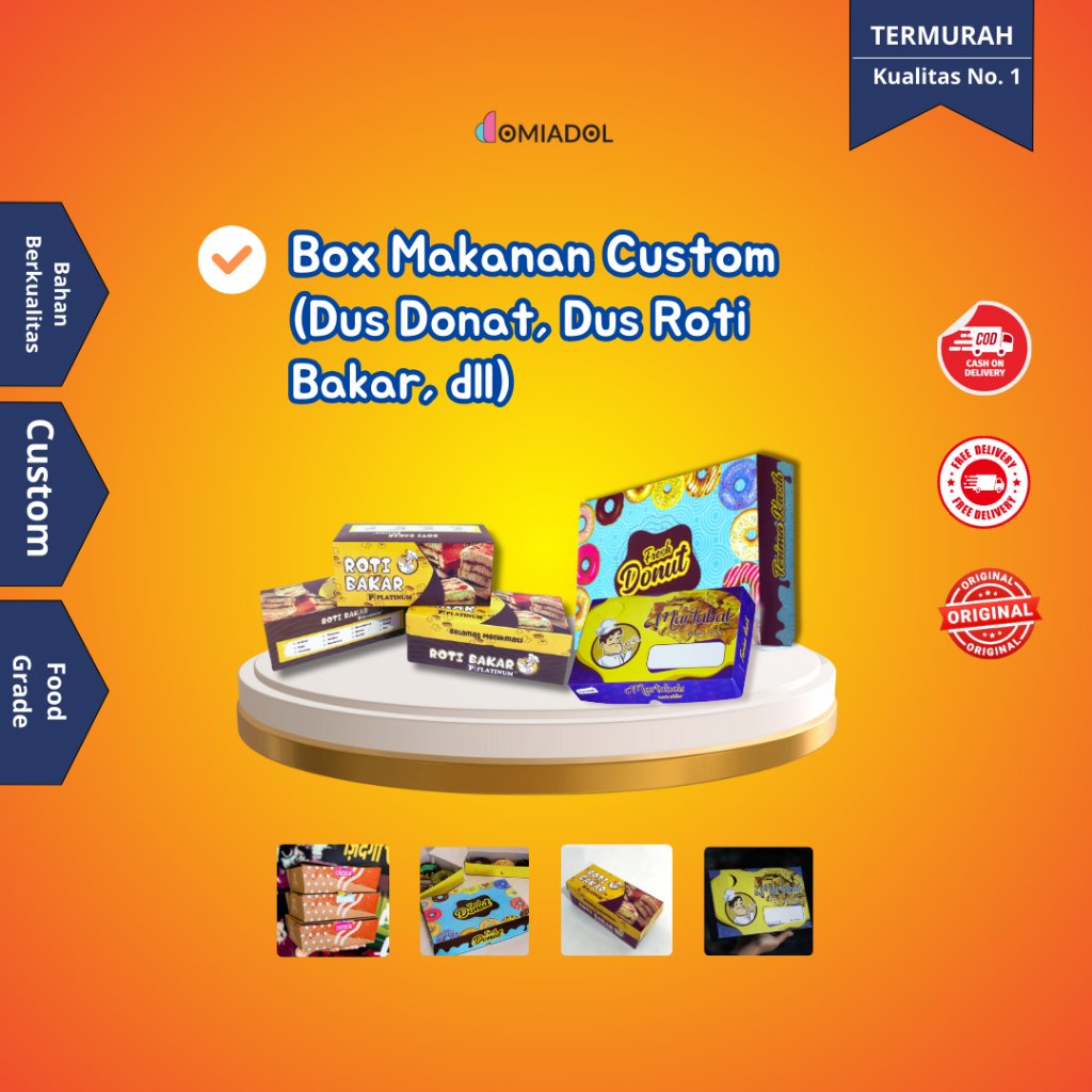 

(Min 5.500 Pcs Box Custom) Cetak Custom Box Makanan / Box Donat / Box Martabak / Box Roti Bakar